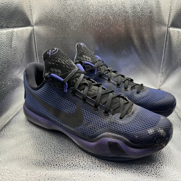 Size 13 Nike Kobe 10 Blackout Blue Mens Lace Up Basketball‎ Shoes 705317-005 main image 7